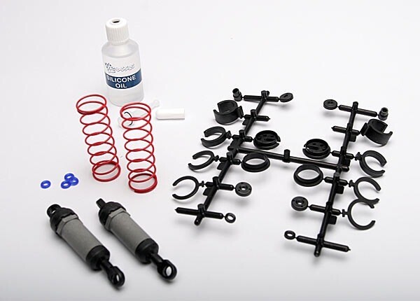 3760A - Ultra Shocks (grey) (long) (complete w/ spring pre-load spacers & springs) (2)