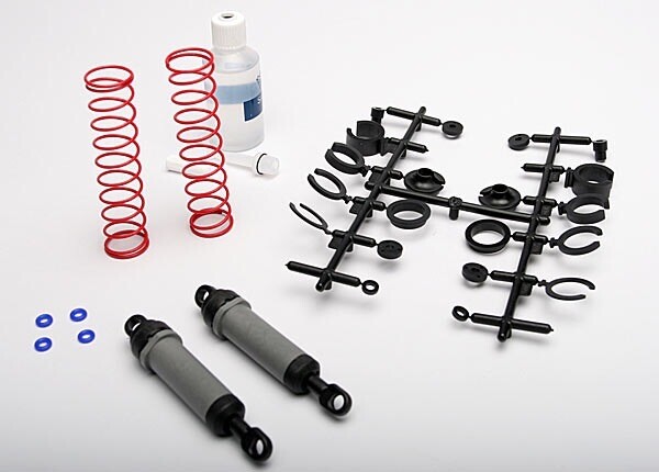 3762A - Ultra Shocks (grey) (xx-long) (complete w/ spring pre-load spacers & springs) (rear) (2)