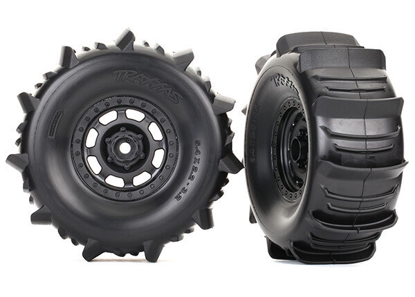8475 - Tires and wheels, assembled, glued (Desert Racer® wheels, paddle tires, foam inserts) (2)