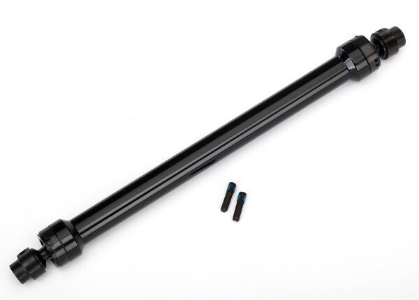 8555 - Driveshaft, center rear, 6061-T6 aluminum (black-anodized) (fully assembled)/ 3mm screw pin (2)