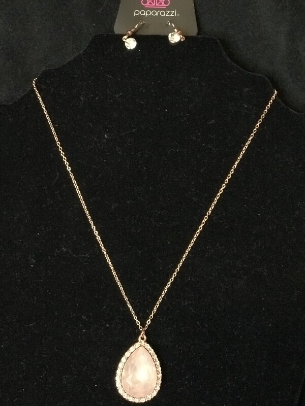 Rose gold stone necklace