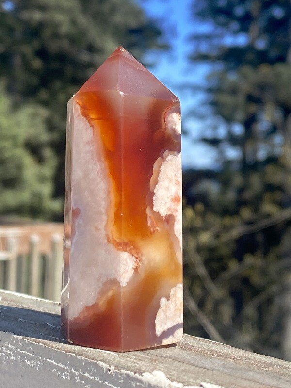 Red Flower Agate tower