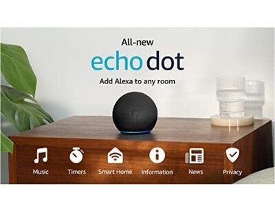 All-New Echo Dot (5th Gen) | With bigger vibrant sound, helpful routines and Alexa | Charcoal