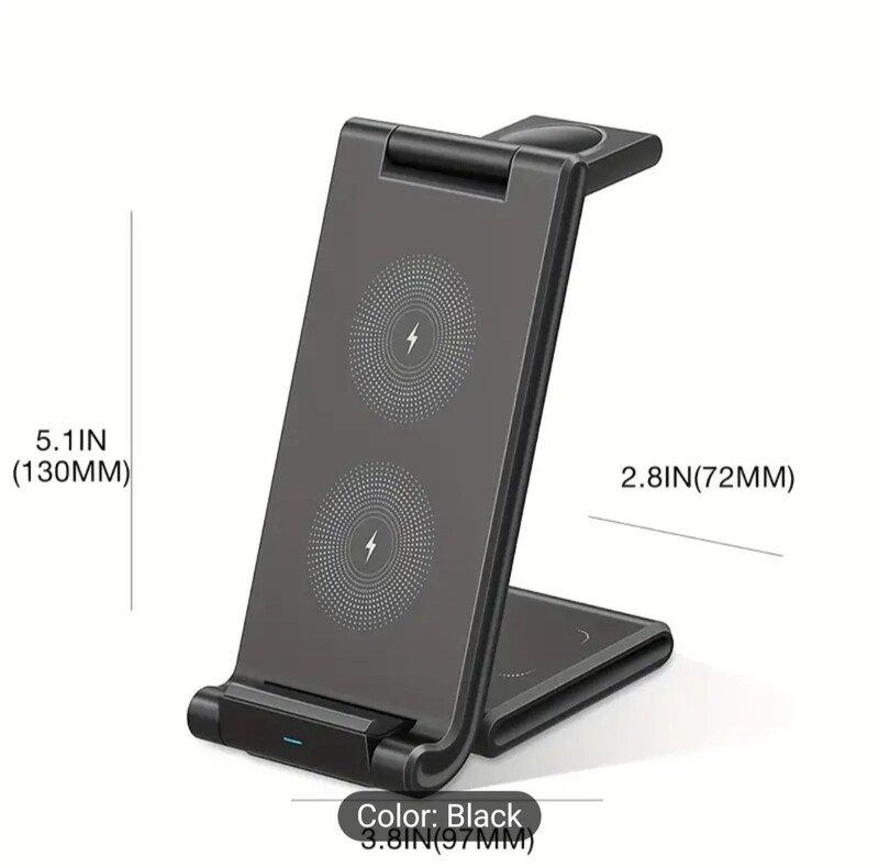 Foldable Wireless Charger For Multiple Devices 3 In 1 Wireless Charging Station