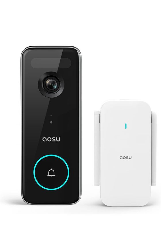 5MP Ultra HD Wireless Video Doorbell with Homebase, Battery/Wired Powered - Smart AI Detection, 166° Wide View, 180-Day Battery, No Fees - Works with Alexa &amp; Google (New)