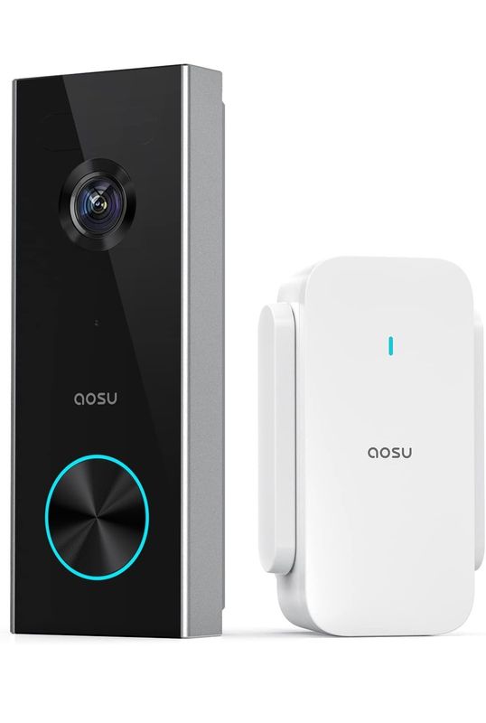 2K HD Wireless Video Doorbell with Chime- Smart AI Detection, 166° Wide View, 180-Day Battery, No Fees - Works with Alexa &amp; Google (New)
