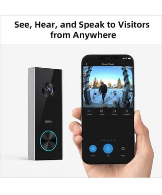 2K HD Wireless Video Doorbell with Chime- Smart AI Detection, 166° Wide View, 180-Day Battery, No Fees - Works with Alexa & Google (New)