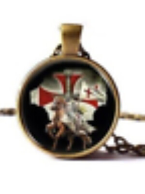 Knights Templar Necklace Jewelry - Knight on Horse Pendant