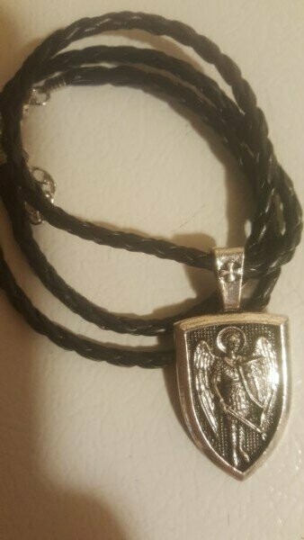 St Michael Shield Necklace Religious Pendant