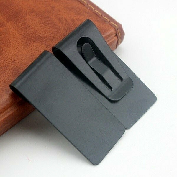 Money Clip Cash  Holder Stainless Steel  - Black