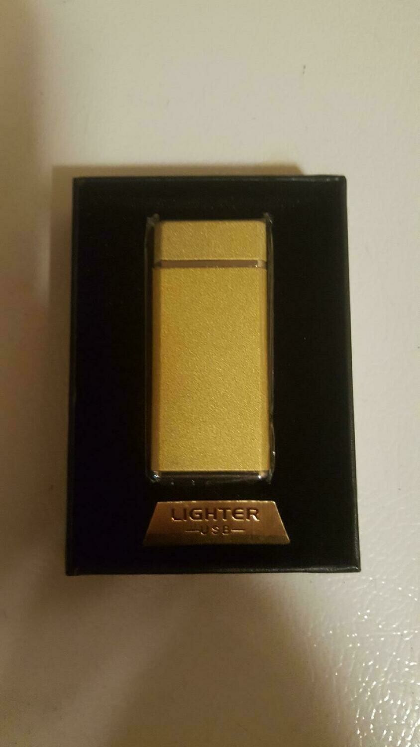 Lighter Usb Electronic Rechargeable Flame-less Double Arc - Gold