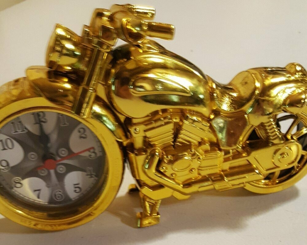 Motorcycle Alarm Clock (Gold)