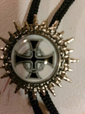 Knights Templar Cross and Crown of Thorns Bolo Necklace Tie