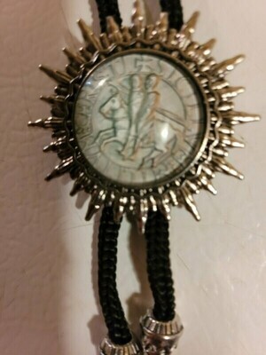 Silver Two Knights on Horse Knights Templar Bolo Necklace Tie