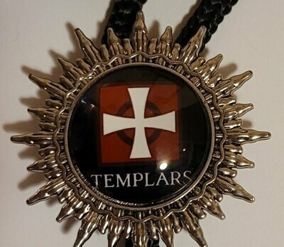 Knights Templar Bolo Necklace Tie - White Cross on Red Templar Under