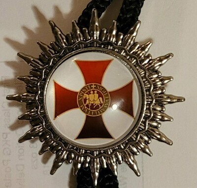 Knights Templar Bolo Necklace Tie - Red Cross & Emblem