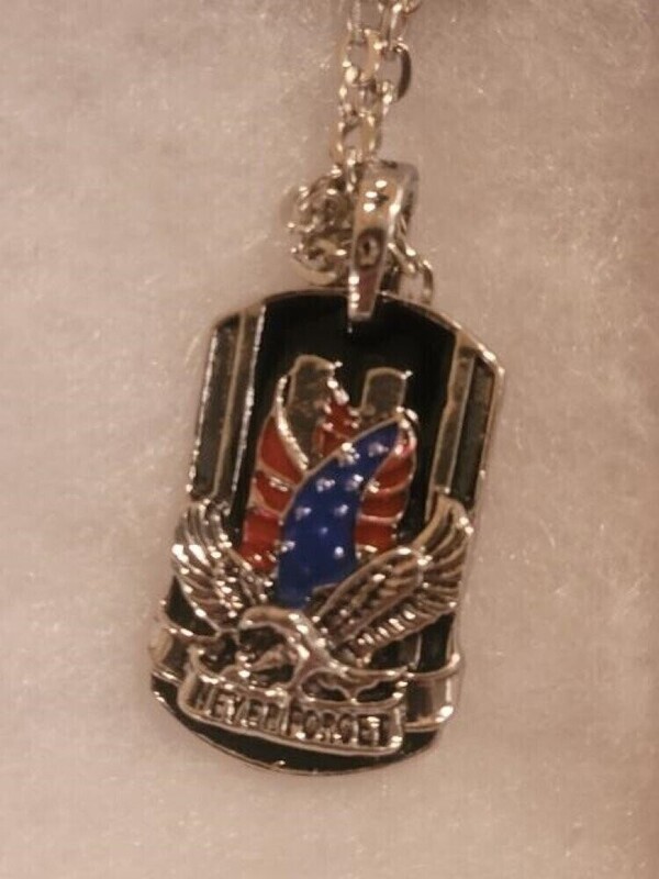 Never Forget US Patriotic Necklace and Pendant  Cj
