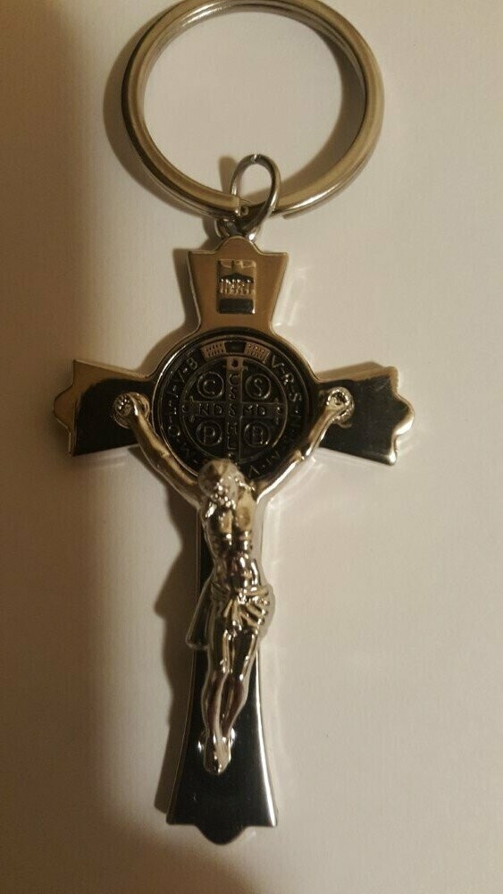 St Benedict Protection Crucifix Christian Key Ring