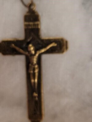 Catholic Crucifix with Leather Adjustable Necklace