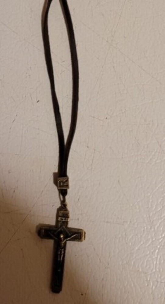 Catholic Crucifix with Leather Adjustable Necklace