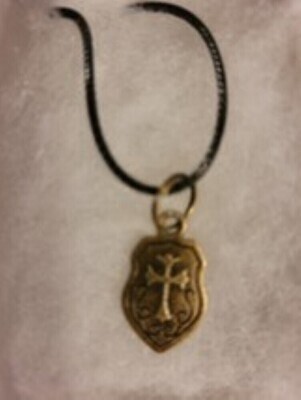 Mini Christian Cross and Shield Necklace Pendant