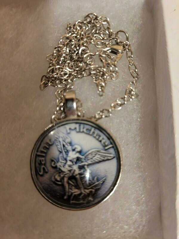 Saint Michael Religious Christian Pendant Necklace