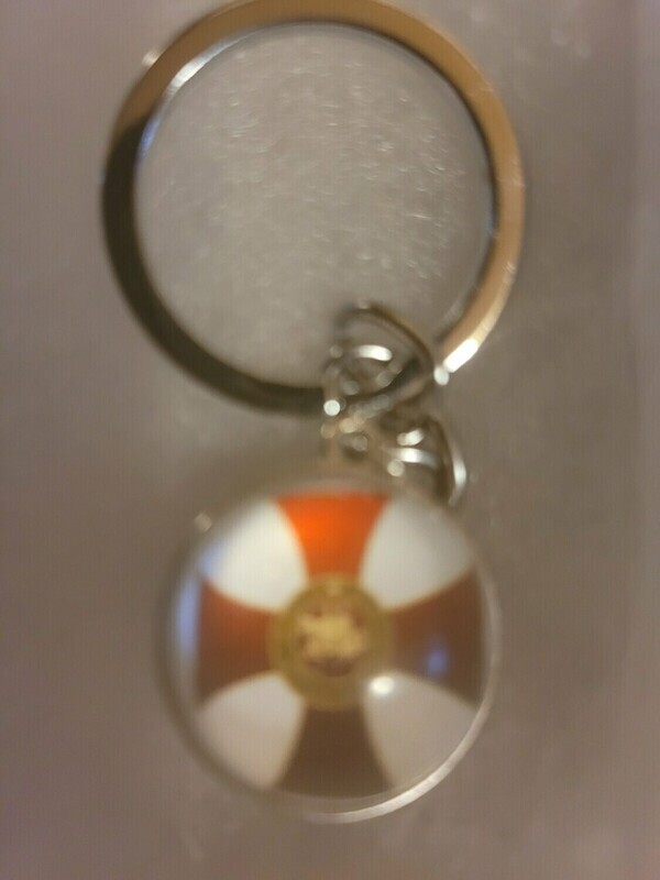Knights Templar Cross Symbol With Emblem Circle Globe Pendant Key Ring