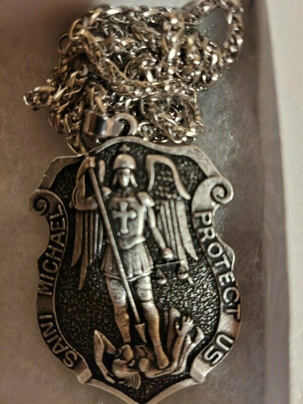 Saint Michael Protect Us Catholic Pendant Necklace