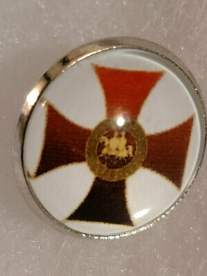 Knight Templar Red Christian Cross and Seal Lapel Pin