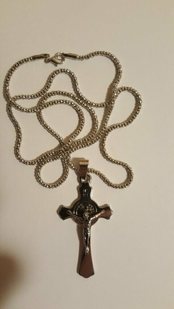 Christian Religion Crucifix Stainless Steel Cross Necklace
