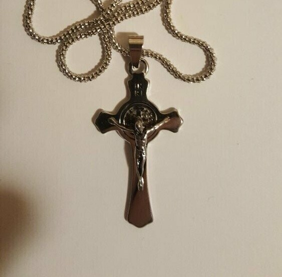 Christian Religion Crucifix Stainless Steel Cross Necklace