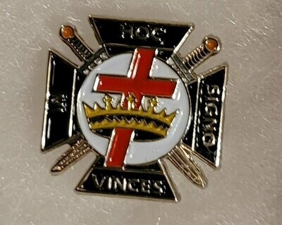 Knights Templar Crown and Cross Traditional Lapel Pin