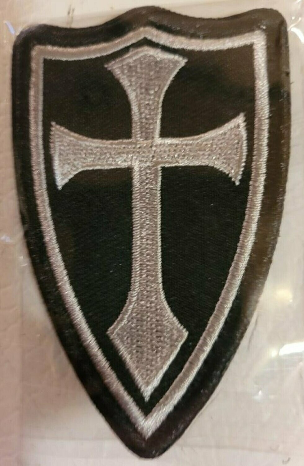 The Knight's Templar White Cross on Shield Sew on Patch