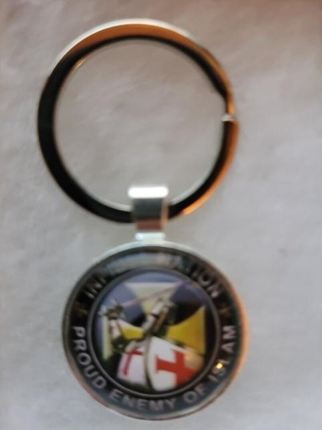 Knights Templar Proud to be a Infidel  Key Ring 