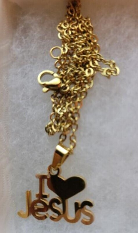 I  Love Jesus Christian Necklace and Pendant