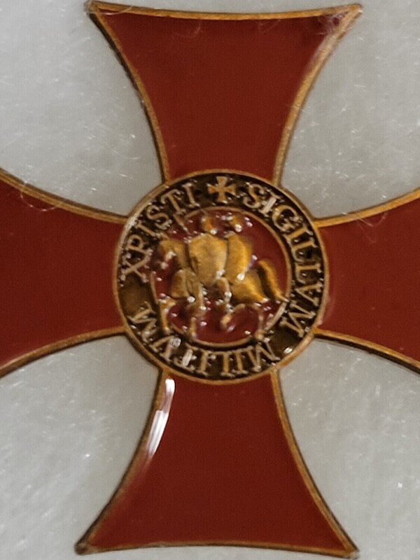 Large Knights Templar Blood Red Cross Lapel Pin