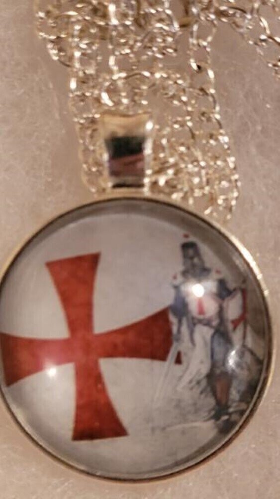 Knights Templar Cross and Crusader Pendant Necklace Jewelry