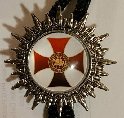 Knights Templar Bolo Necklace Tie - Red Cross & Emblem Knights Templar Bolo Necklace Tie - Red Cross & Emblem