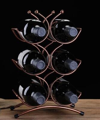6 Bottles Wine Rack, Cabinet. Standing Metal &amp; Glass Wine Cabinet Stand European Style