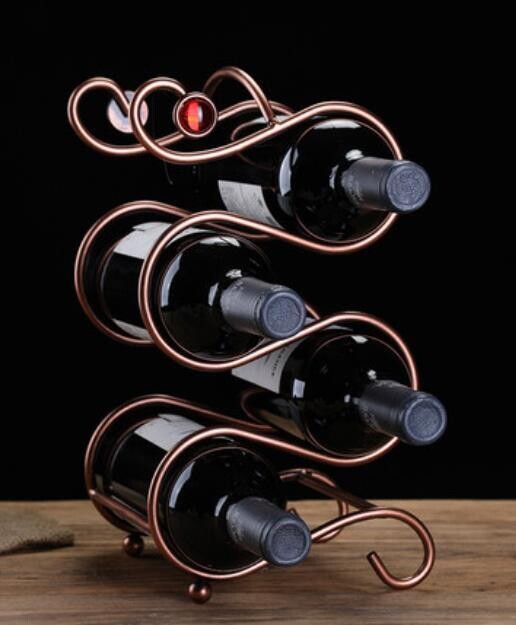 6 Bottles Wine Rack, Cabinet. Standing Metal &amp; Glass Wine Cabinet Stand European Style