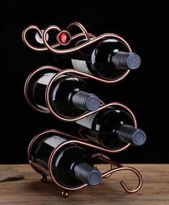 6 Bottles Wine Rack, Cabinet. Standing Metal & Glass Wine Cabinet Stand European Style