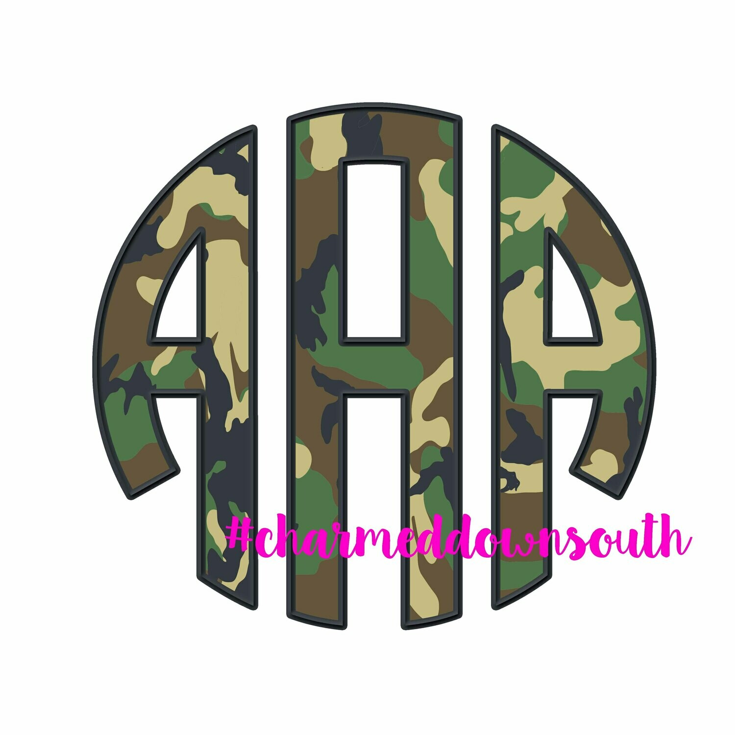 Camo Circle Monogram Font