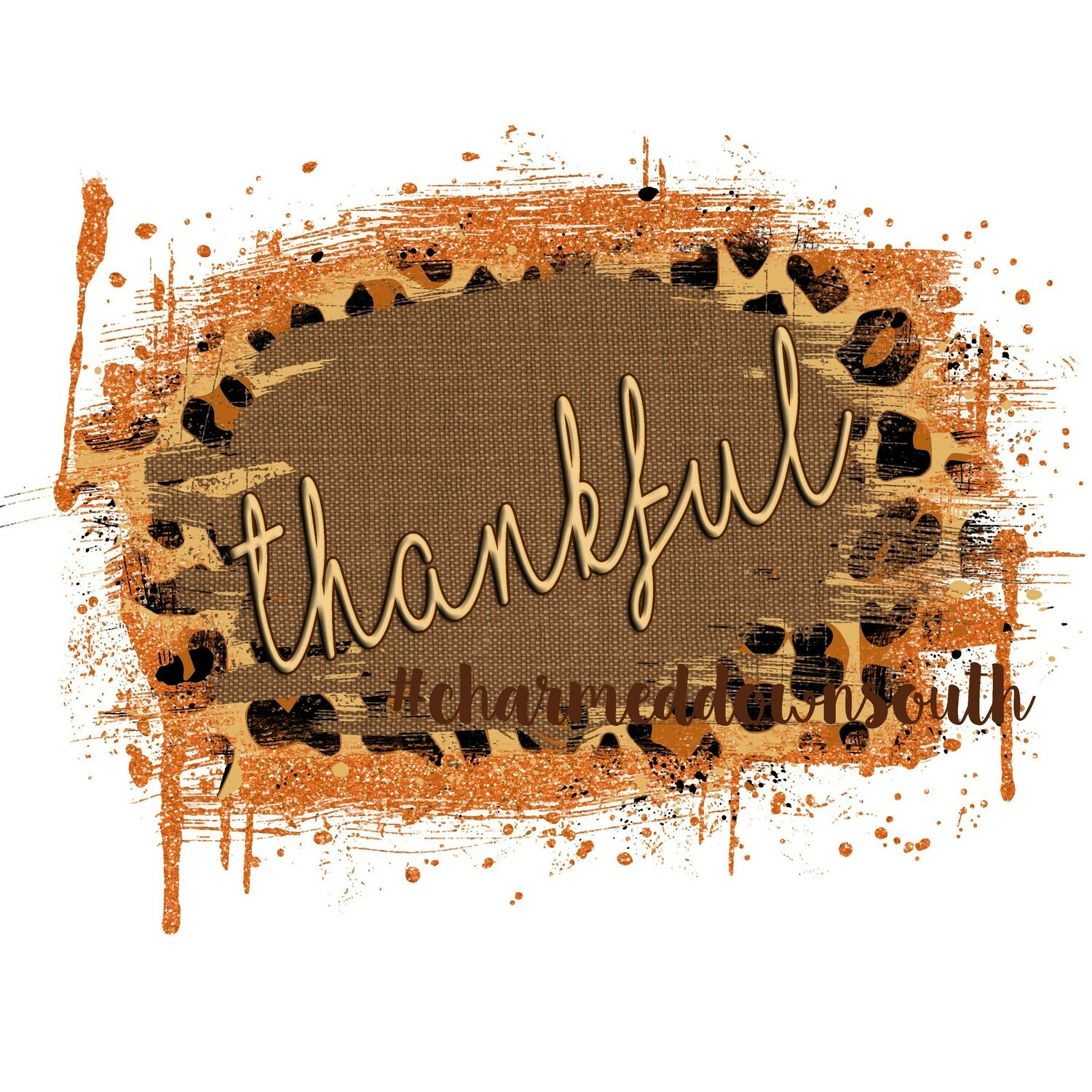 Burlap Cheetah Layered Thankful
