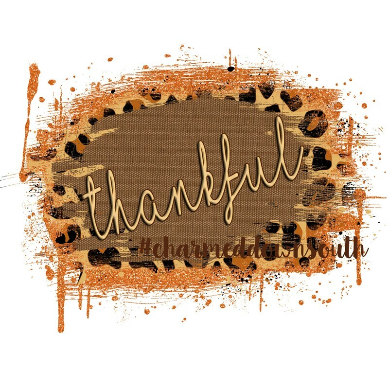 Burlap Cheetah Layered Thankful