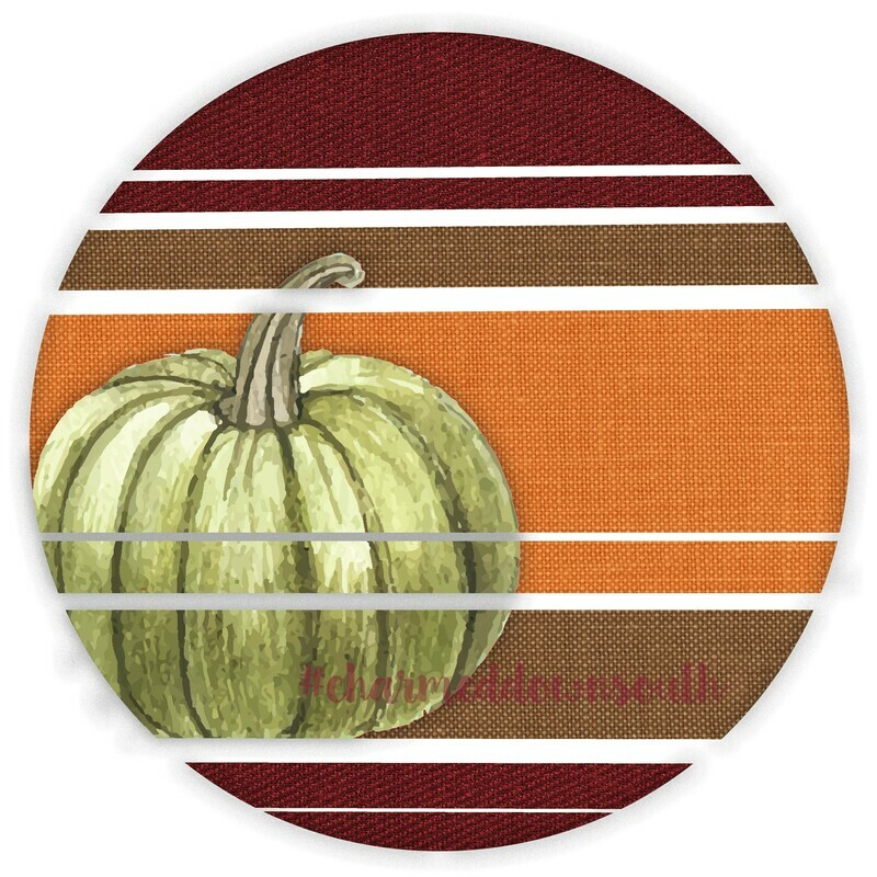 Burgundy Circle Mask Green Pumpkin Element