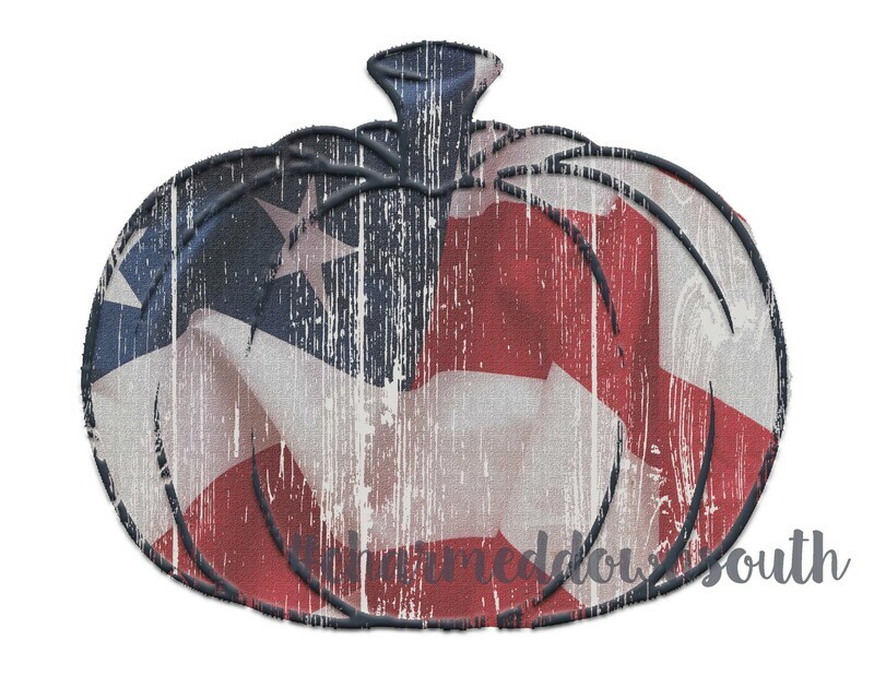 Distressed Flag Pumpkin