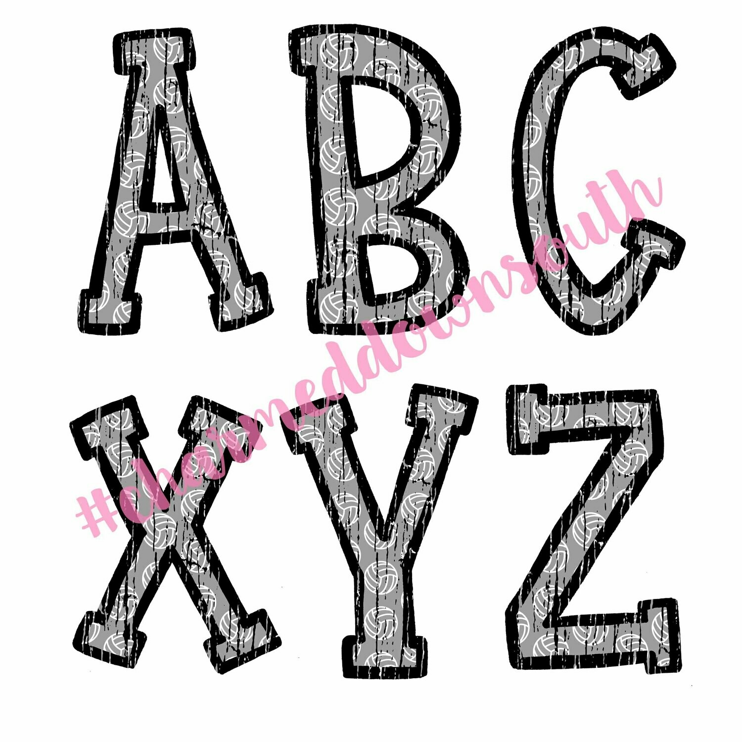 Hand Drawn Volleyball Font Set
