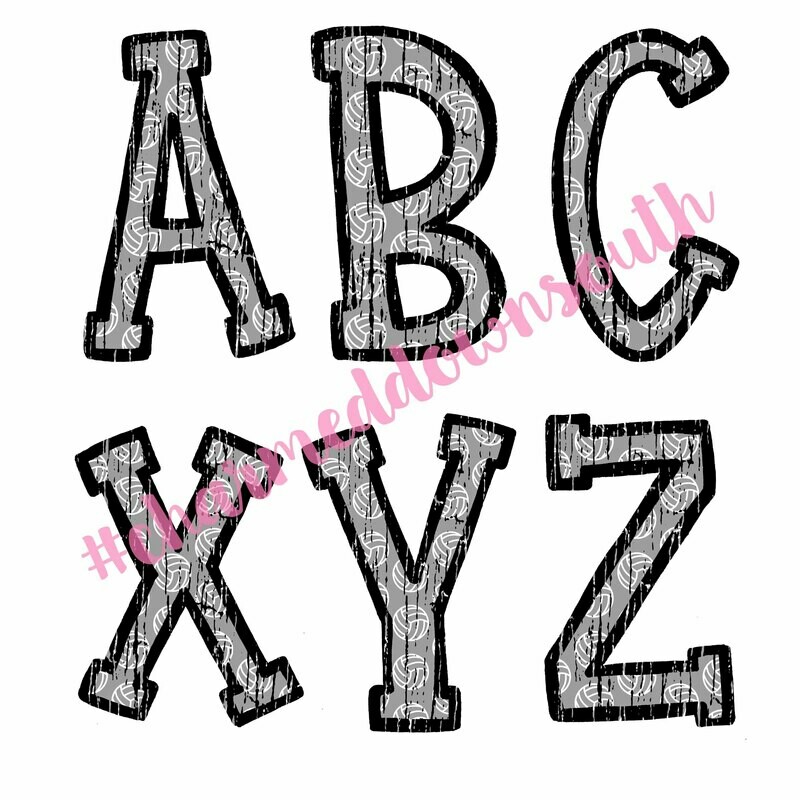 Hand Drawn Volleyball Font Set