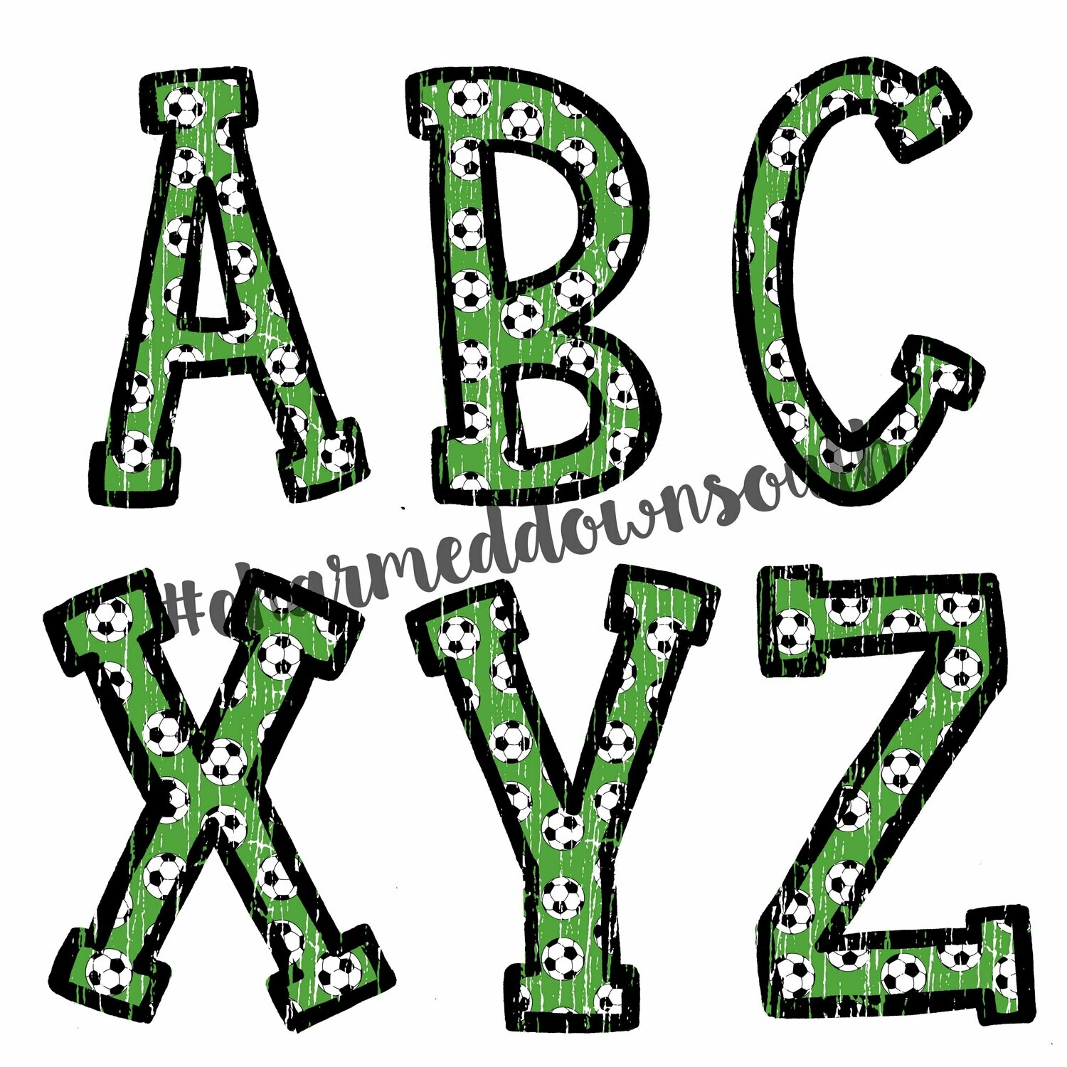 Hand drawn soccer distressed font