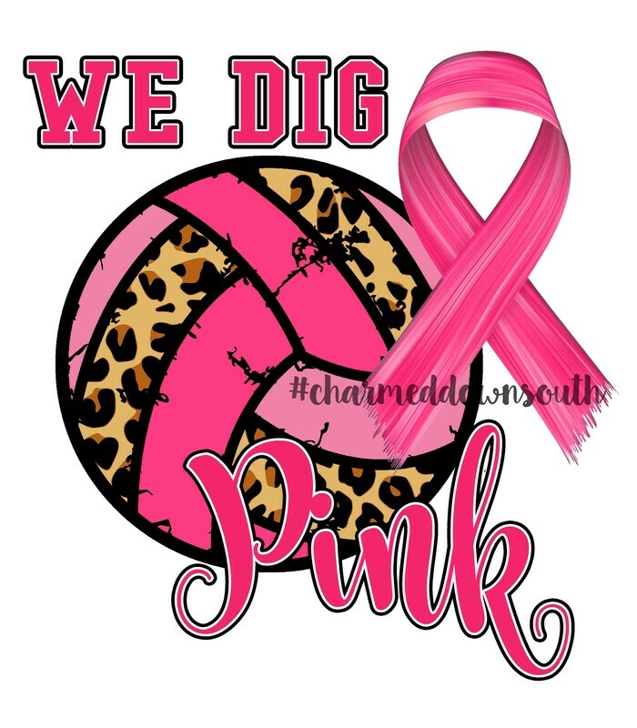 Cheetah Volleyball Breast Cancer Awareness Design